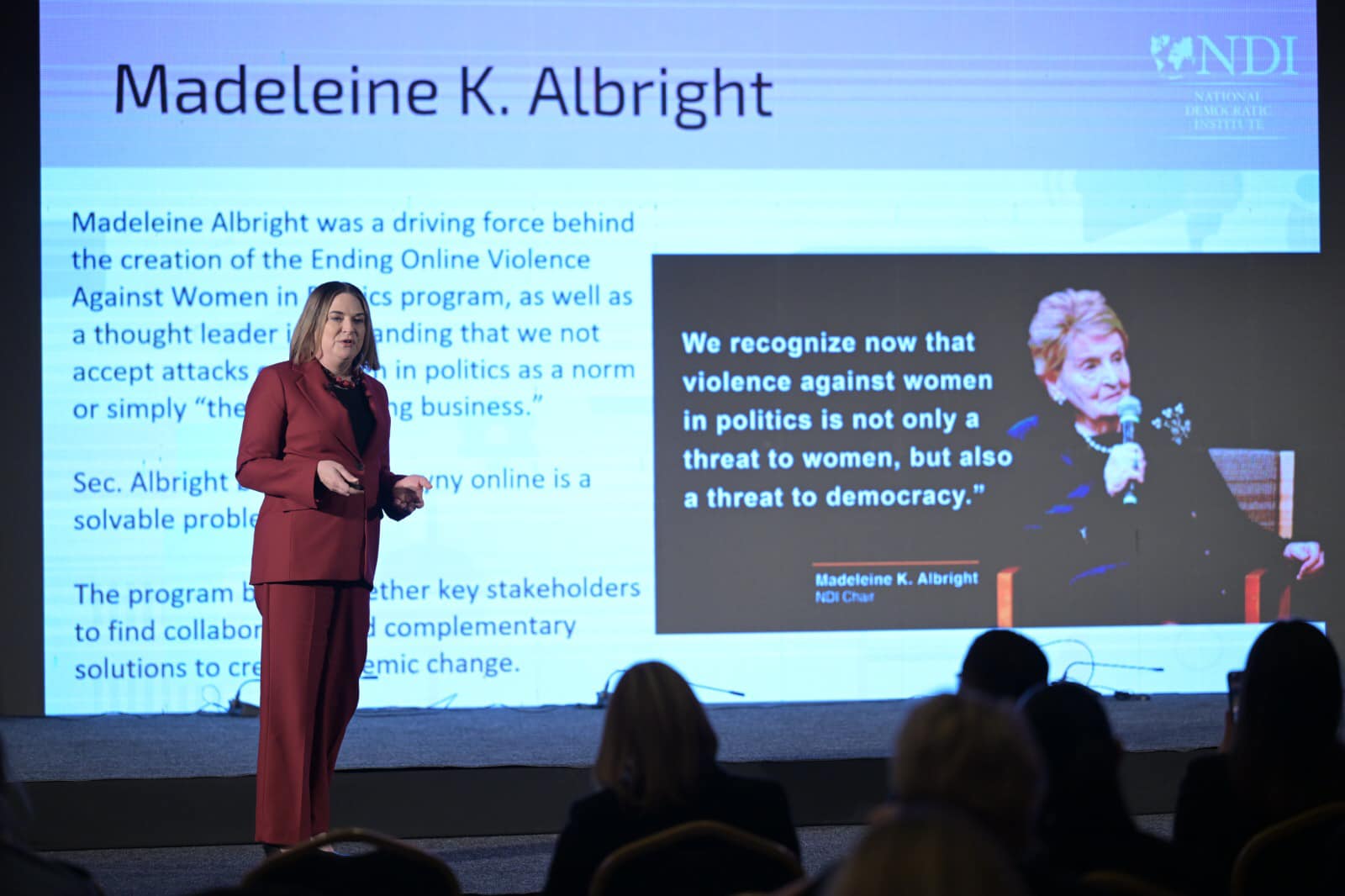 Drejtoresha për Demokraci dhe Teknologji në National Democratic Institute -NDI, Moira Whelan, në Konferencën Rajonale