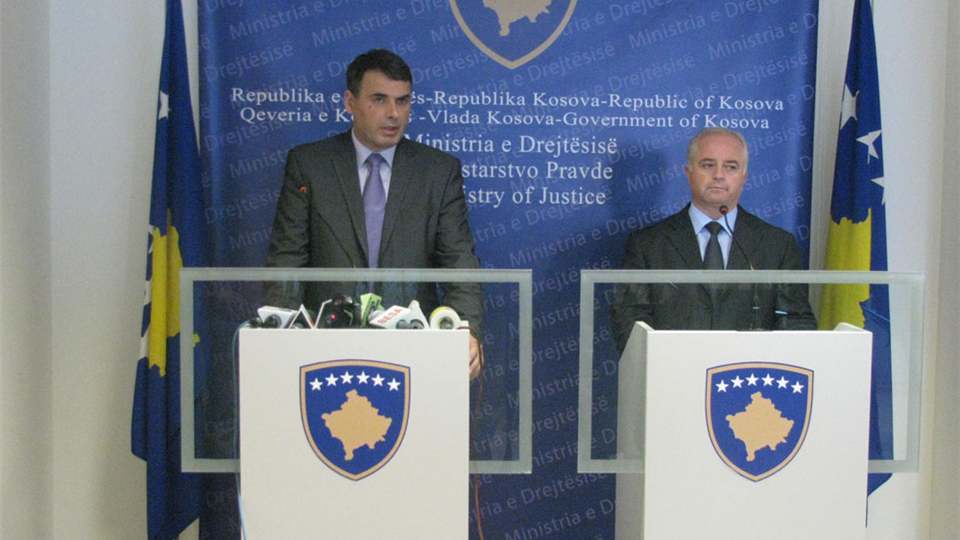 Minister of Justice Haki Demolli and Deputy Minister Arsim Janova handed over the duties