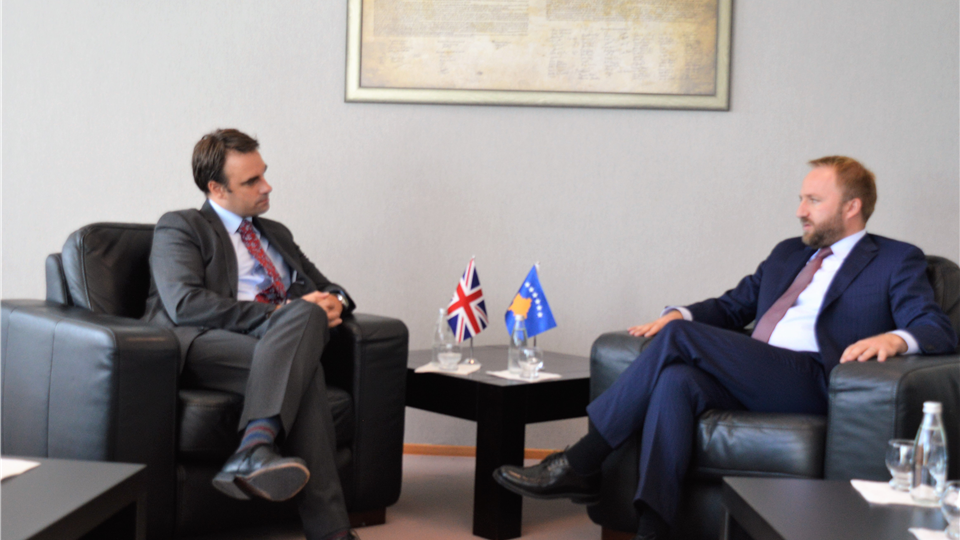 Minister Tahiri hosted the British Ambassador to Kosovo, Ruairi O'Connell